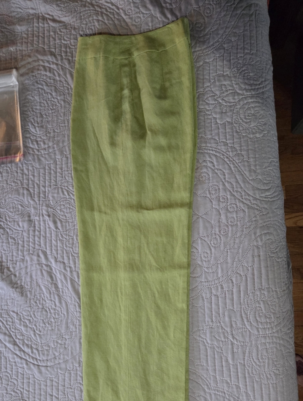 Linen Blend Tailored Blazer & Wide-Leg Pant Set - Lime Green 6P - Picture 7 of 12